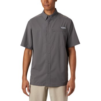 Columbia PFG Grander Marlin Woven Short Sleeve, Camisa Grises Para Hombre | 960741-YCG